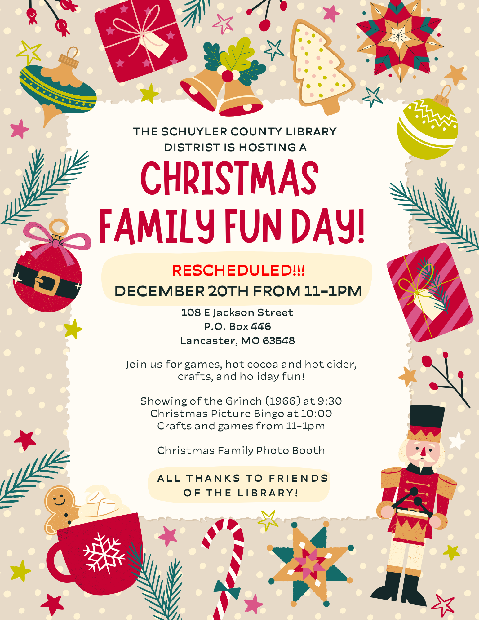 Join us for games, food and drink, crafts, and holiday fun! Get your Christmas pictures taken by Jade Photos for $10! (1).png
